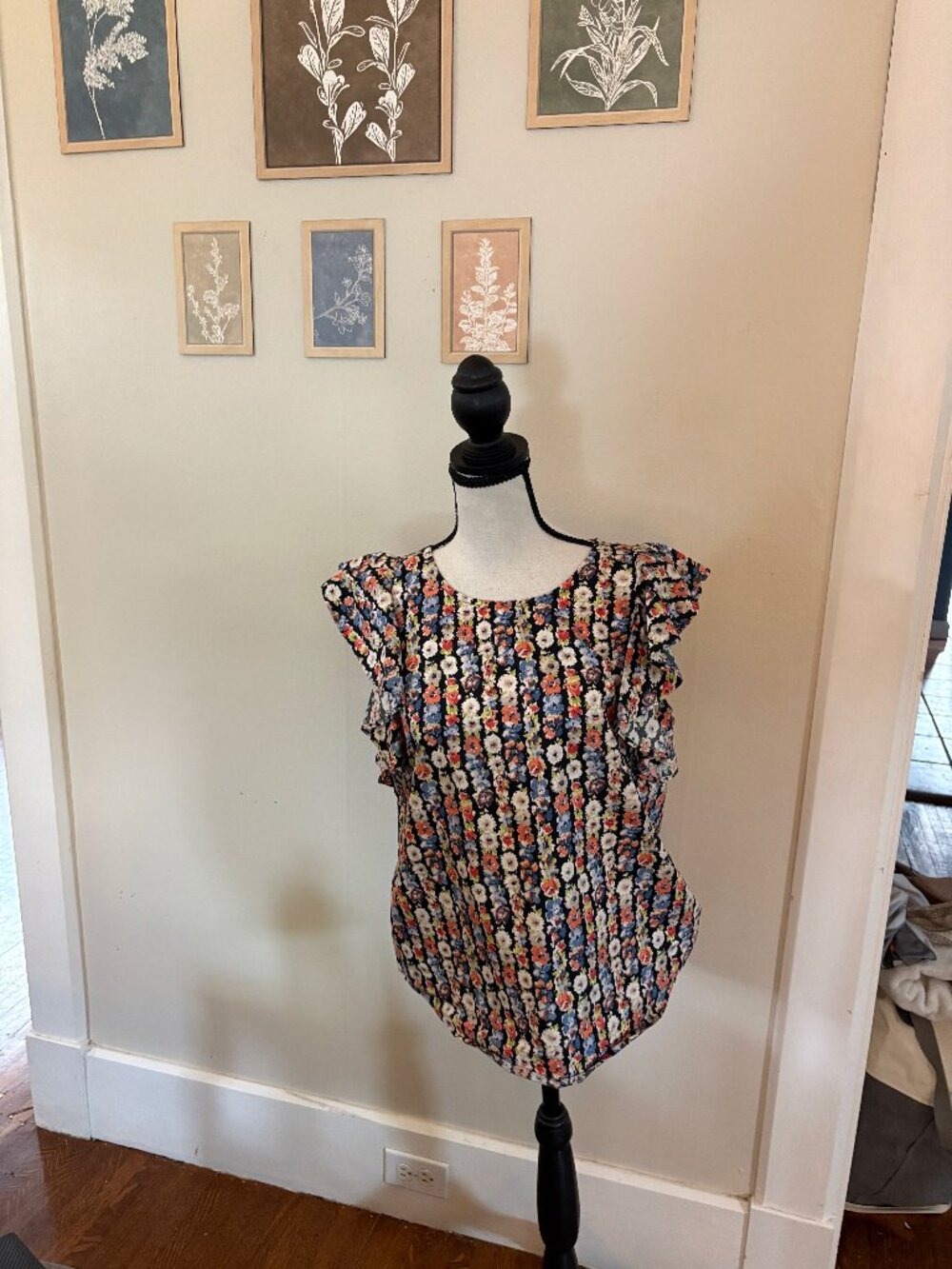 J.Crew Mercantile Floral Flutter Sleeve Blouse Women's Size 6